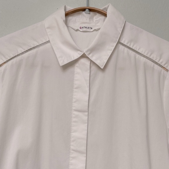 Athleta Long Sleeve Button Up, White Sz XS - Picture 2 of 7
